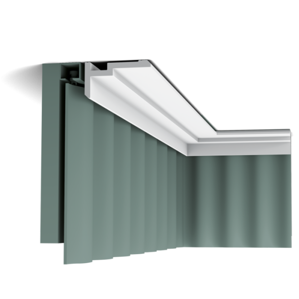 Карниз от Orac Decor из ДЮРОПОЛИМЕРА CX197 U-STEPS д 2000 x в 50 x ш 93 см